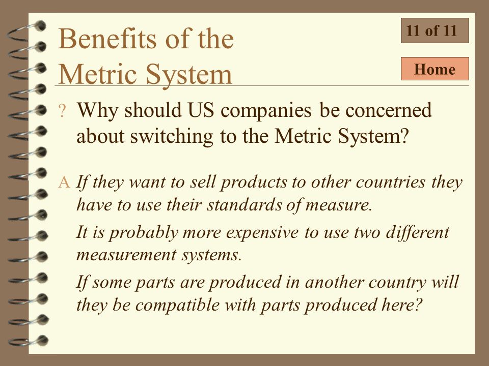 U.S. Switch to Metric System